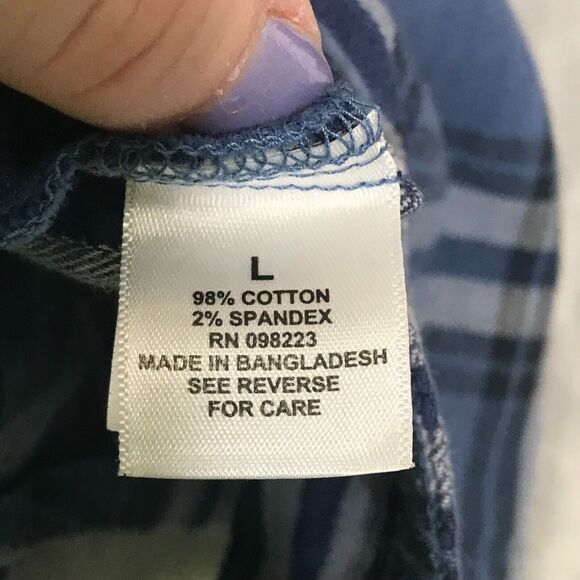 Magellan Outdoors Shirt Mens Large Blue Plaid Classic Fit Adventure Gear Stretch - Picture 6 of 10